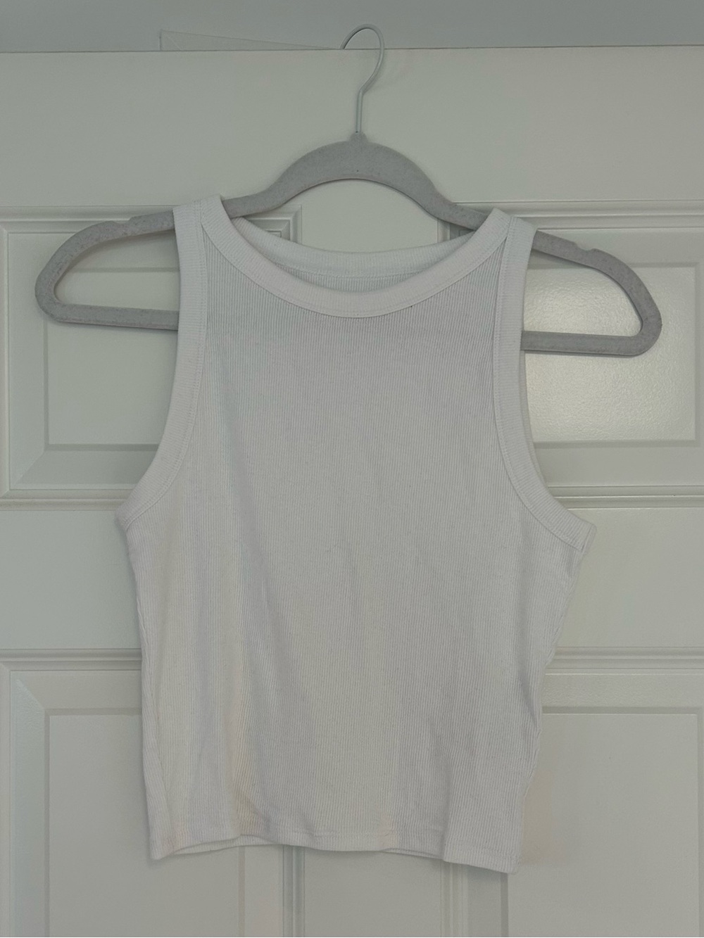 Hollister White Ribbed Tank Top